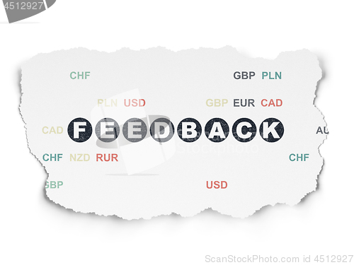 Image of Business concept: Feedback on Torn Paper background