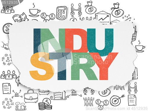 Image of Business concept: Industry on Torn Paper background