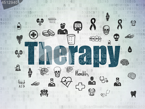 Image of Health concept: Therapy on Digital Data Paper background