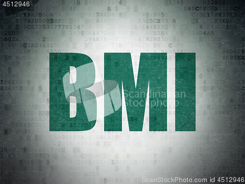 Image of Health concept: BMI on Digital Data Paper background