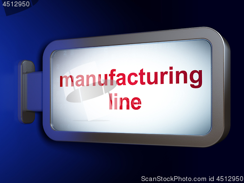 Image of Manufacuring concept: Manufacturing Line on billboard background