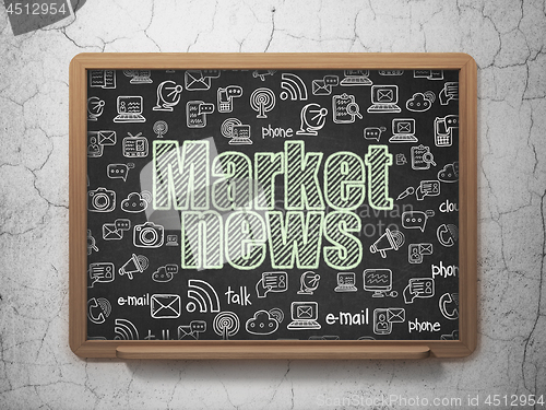 Image of News concept: Market News on School board background