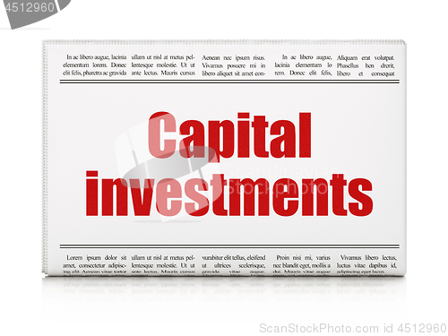 Image of Currency concept: newspaper headline Capital Investments