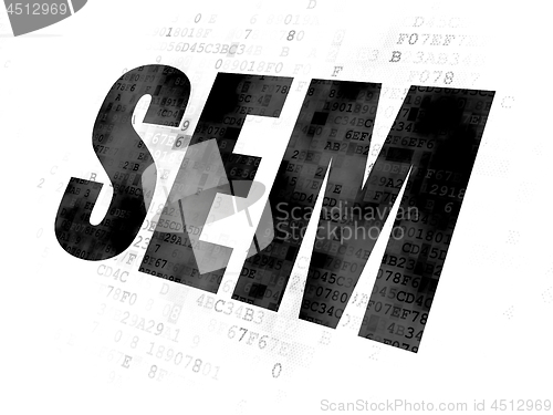 Image of Advertising concept: SEM on Digital background