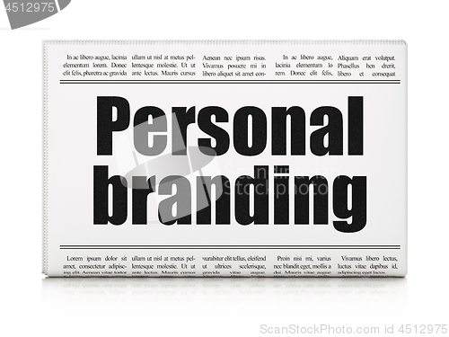 Image of Advertising concept: newspaper headline Personal Branding