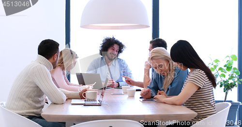 Image of Startup Business Team At A Meeting at modern office building