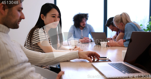 Image of Startup Business Team At A Meeting at modern office building