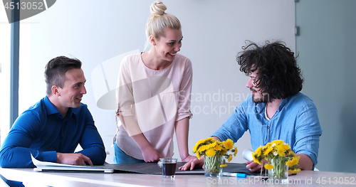 Image of Startup Business Team At A Meeting at modern office building