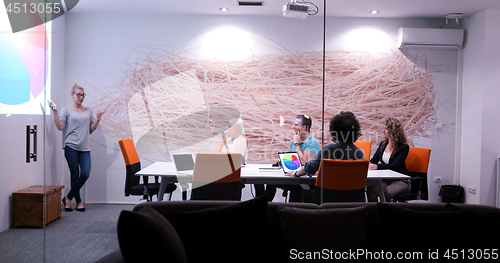 Image of Startup Business Team At A Meeting at modern office building