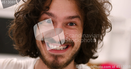 Image of Portrait of a young man enjoying free time