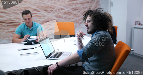 Image of Startup Business Team At A Meeting at modern office building