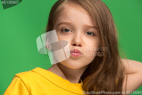 Image of Young serious thoughtful sad teen girl