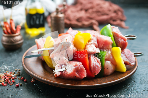 Image of raw meat for kebab