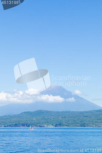 Image of Agung volcano view from the sea. Bali island, Indonesia