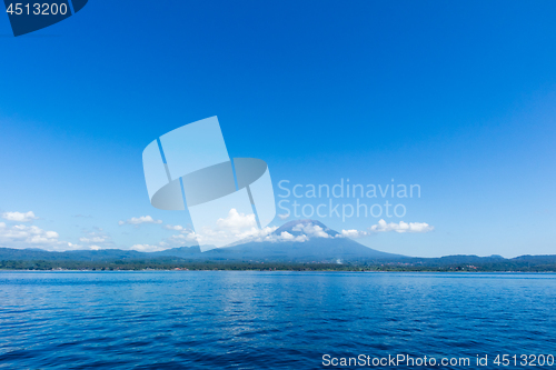 Image of Agung volcano view from the sea. Bali island, Indonesia