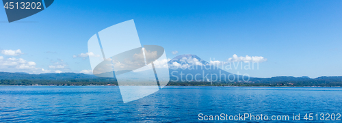 Image of Agung volcano view from the sea. Bali island, Indonesia