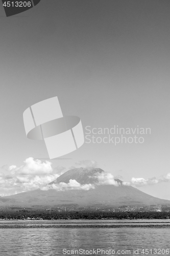 Image of Agung volcano view from the sea. Bali island, Indonesia