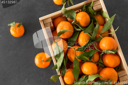 Image of close up of mandarins on slate table top