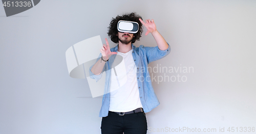 Image of Man using headset of virtual reality