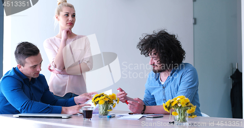 Image of Startup Business Team At A Meeting at modern office building