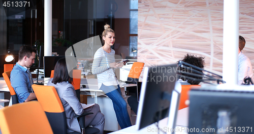 Image of Startup Business Team At A Meeting at modern office building