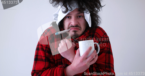 Image of Man with flu and fever