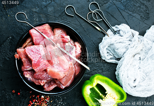 Image of raw meat for kebab