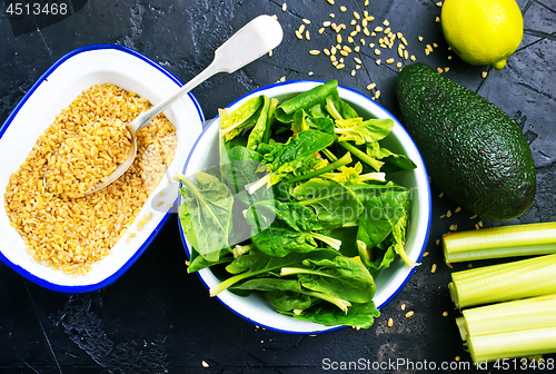 Image of bulgur with spinach