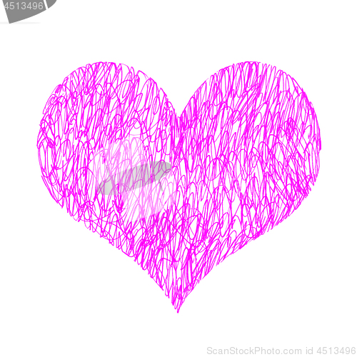 Image of Abstract bright pink heart on white background