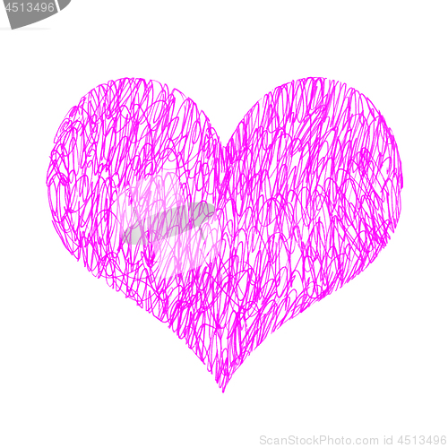 Image of Abstract bright pink heart on white background
