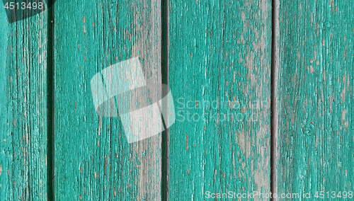 Image of Texture of old wooden green fence
