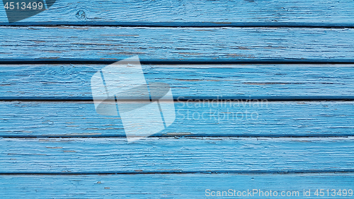 Image of Texture of old wooden blue fence