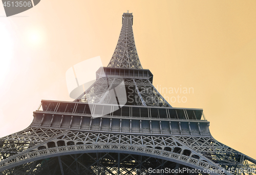 Image of Bottom view on Eiffel Tower, Paris, France