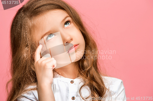 Image of Young serious thoughtful sad teen girl