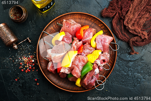 Image of raw meat for kebab