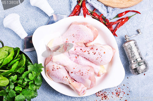 Image of chicken legs with spinach