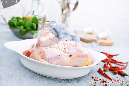 Image of chicken legs with spinach