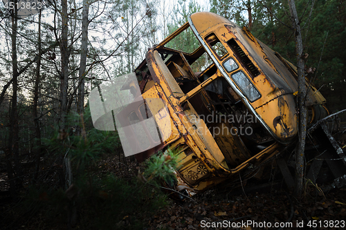 Image of Abandoned truck left outside at Chernobyl Fire station