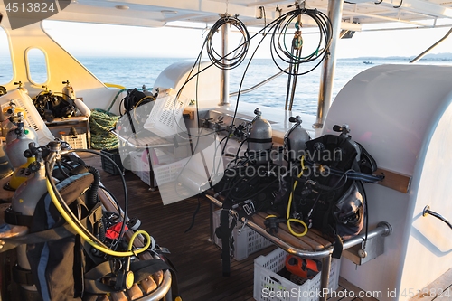 Image of Diving equipment on the boat