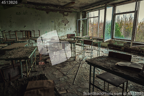 Image of Abandoned Classroom in School number 5 of Pripyat, Chernobyl Exclusion Zone 2019