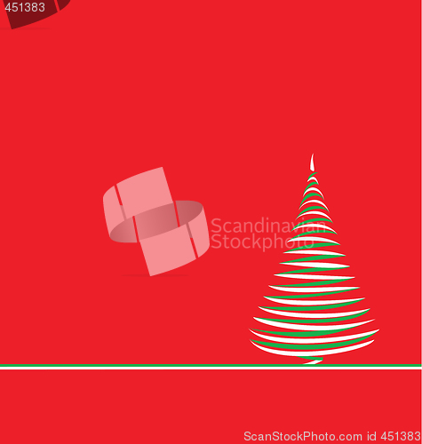 Image of Christmas tree on red