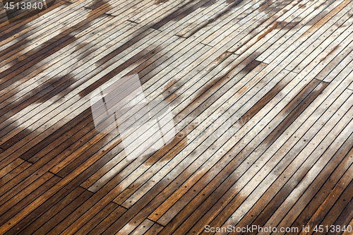 Image of Eooden decking of some boat