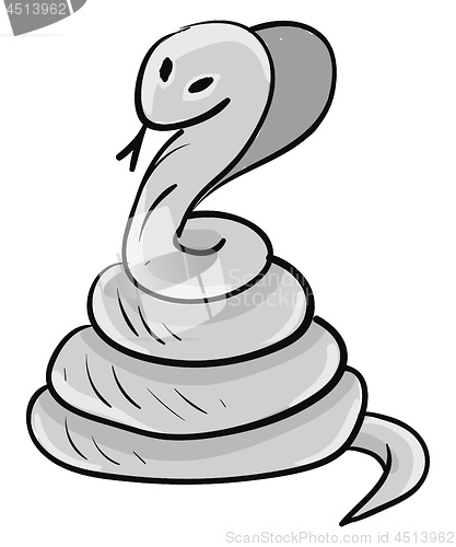 Image of Grey cobra snake vector or color illustration
