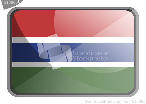 Image of Vector illustration of Gambia flag on white background.