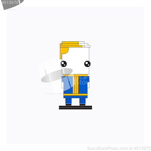 Image of Cartoon legoman/Lego minifigure vector or color illustration