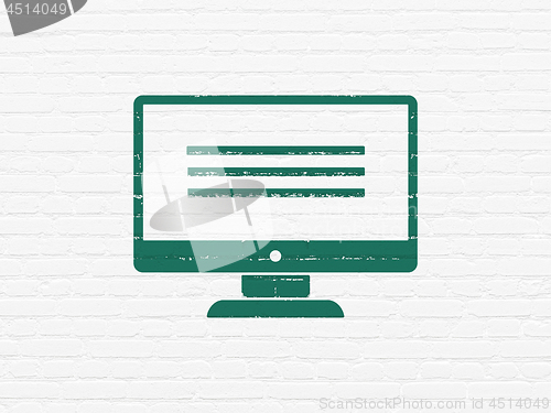 Image of Software concept: Monitor on wall background