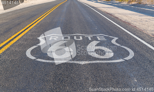 Image of route 66 asphalt road in united states of america