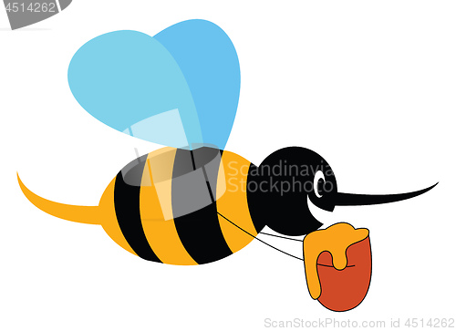 Image of Cartoon honey bee vector illustration on white background