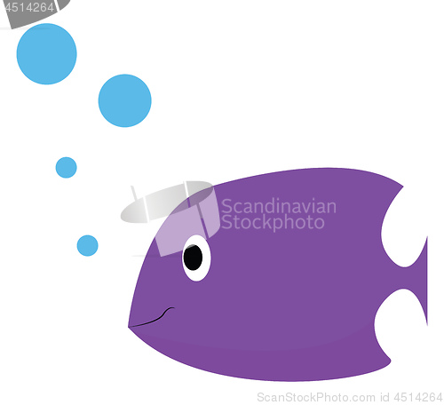 Image of Fish with water bubbles vector or color illustration