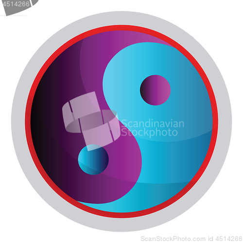 Image of Colorful symbol of Taoism religion vector illustration on a whit